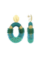 Turquoise Oorbellen Yara Combi Oval L