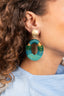 Turquoise Oorbellen Yara Combi Oval L