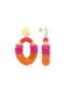 Fuchsia Oorbellen Yara Combi Oval M