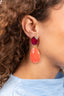 Fuchsia/Orange Earrings Doris Framed Oval MLott Gioielli