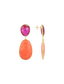 Fuchsia/Orange Earrings Doris Framed Oval MLott Gioielli