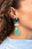Lott oorbellen Turquoise Earrings Runa Triple Framed Shapes