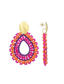 Fuchsia Oorbellen Vos Open Drop L Irr. Stones