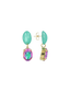 Groene Oorbellen Indy Oval Strass Pendant M