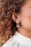 Lott Earrings Vertical Oval Three Stones S - Diamond/Shadow