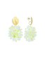 Lott Earrings Thick Oval Crystal Sequins - Lime