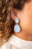 Lott Earrings Pendant Earring Double L - Shiny Frosty Blue