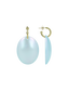 Lott Earrings Closed Bugle Oval L - Aquamarine Holo