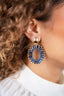 Lott Earrings Open Oval Flat Beads S - Metallic Blue/Gold