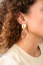 Lott Earrings Framed Oval - Coral