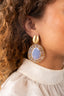 Lott Earrings Oval Beads With Stone M - Frosty White Gold