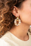 Lott Earrings Combi Oval Deluxe M - Crystal Silver/Nude