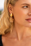 Lott Earrings Thick Oval Crystal Sequins - Latte
