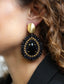 Lott Earrings Filled Drop 3 rings with Stone L