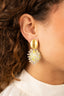 Lott Earrings Thick Oval Crystal Sequins - Lime
