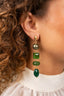 Lott Earrings Fall Fantasia Four Stones - Cool Green