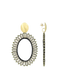 Lott Earrings Open Oval Flat Beads L - Transparent Black