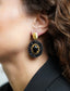 Lott Earrings Filled Oval 2 rings with Stone M
