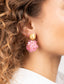 Lott Earrings Sequin Flower Globe S Fondant Pink