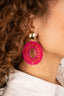 Lott Earrings Open Oval Double L - Lion Orange