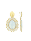 Lott Earrings Oval Beads With Stone M - Frosty White Gold