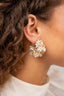 Lott Earrings Sequin Flower Creole S - Mixed Gold