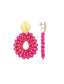 Lott Earrings Open Drop S Irregular Stones - Fuchsia Milk