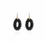 Lott Earrings Oval Open Double Stones XS Black