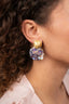 Lott Earrings Double Sequins Globe S - Metallic Silver/Lavender