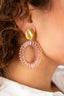 Lott Oorbellen Open Oval Flat Beads M Old Pink/Gold