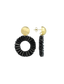 Lott Earrings Open Circle Tube Beads - Black