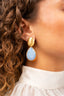 Lott Earrings Framed Drop L - Ice Blue