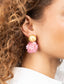 Lott Earrings Sequin Flower Globe M Fondant Pink