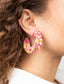 Lott Oorbellen Sequin Creole M - Fuchsia Cyber Lime