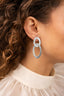 Lott Earrings Double Oval Satin - Silver