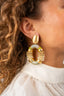 Lott Earrings Combi Oval L Premium - Cool Green