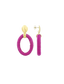 Lott Earrings Oval with Bead Threated S - Dark Fuchsia