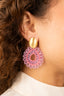 Lott Earrings Open Drop S Irregular Stones - Lilac