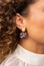 Lott Oorbellen Sequin Flower Globe S - Purple
