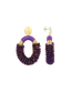 Lott Earrings Combi Oval M - Metallic Purple