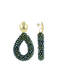 Lott Earrings Drop L - Metallic Green