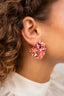 Lott Oorbellen Sequin Flower Creole S - Apricot/Fuchsia