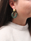 Lott Earrings Combi Oval M - Champagne