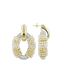 Lott Earrings Combi Oval Deluxe M - Crystal Silver/Nude