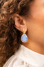 Lott Earrings Framed Drop M - Ice Blue