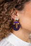 Lott Earrings Combi Oval M - Metallic Purple