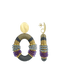 Lott Earrings Combi Oval Deluxe L - Frosty Blue/Purple