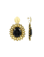 Lott Earrings Oval Flat Beads With Stone S - Metallic Gold/Black