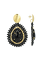 Lott Earrings Filled Drop 3 rings with Stone L