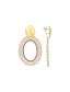 Lott Oorbellen Open Oval Flat Beads L Old Pink/Gold